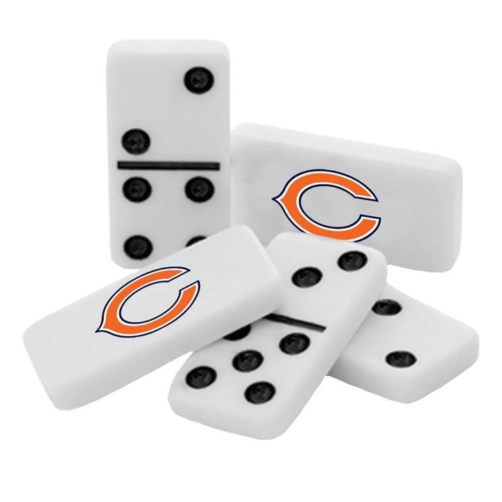 Chicago Bears Dominoes Set Double-Sixes Sports Game in Collectible Tin Box Image 2