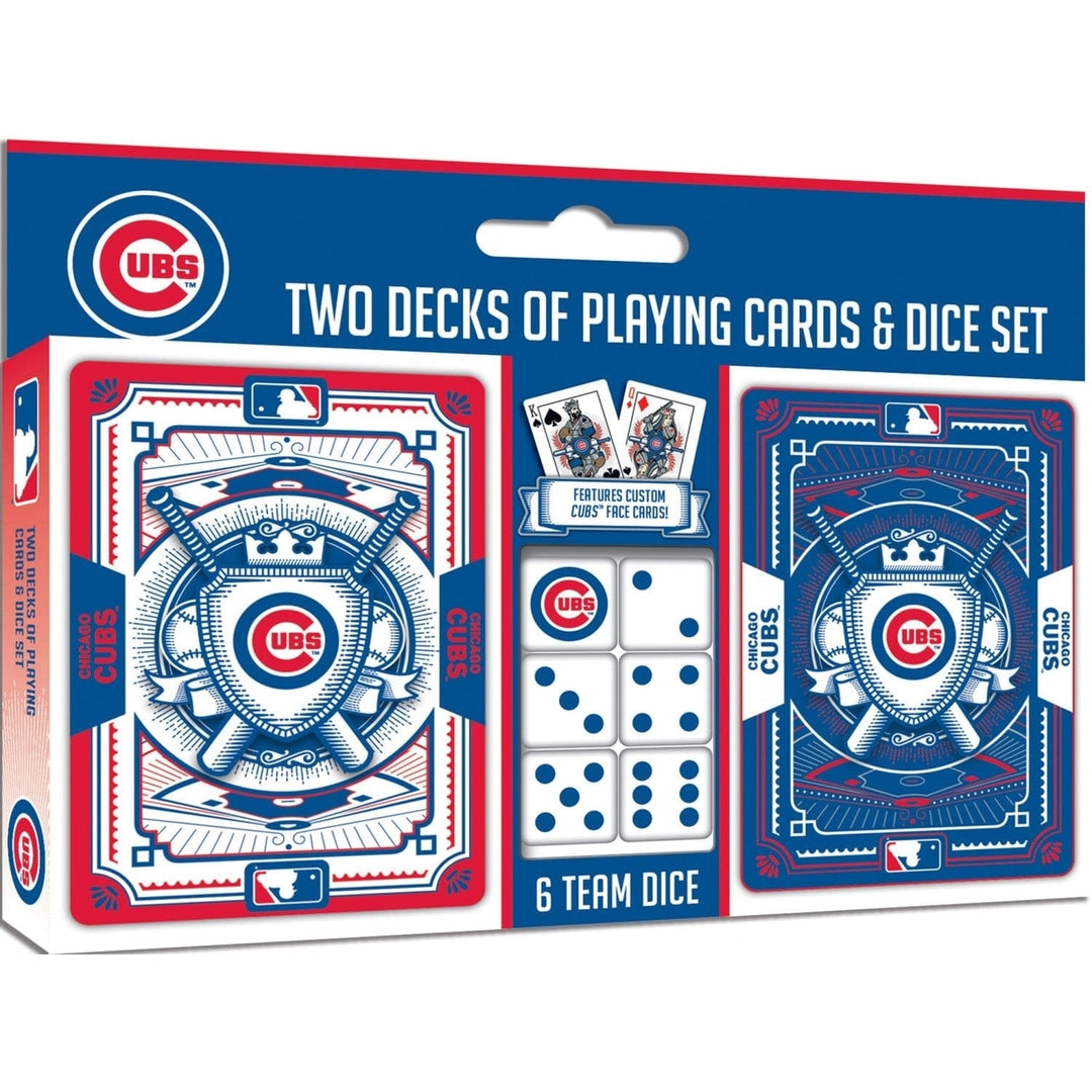 Chicago Cubs 2-Pack Playing Cards and Dice Set Officially Licensed MLB Image 1