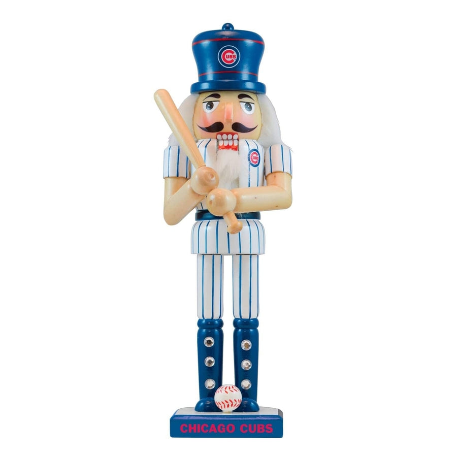 Chicago Cubs Collectible Nutcracker Handcrafted Wooden Sports Decor Team Colors Image 1