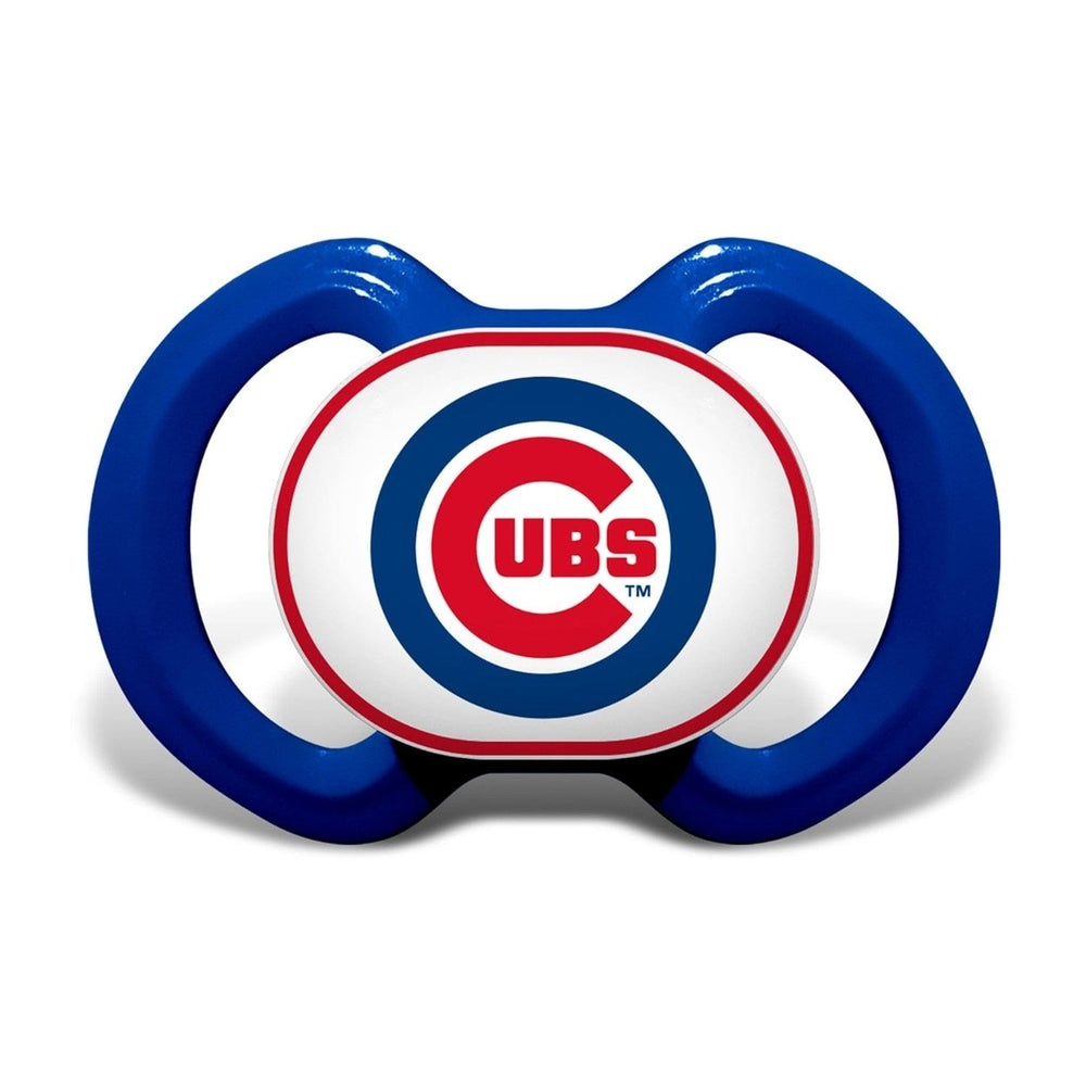 Chicago Cubs 3-Piece Baby Gift Set Unisex BPA-Free Pacifier Bib Bottle Image 2