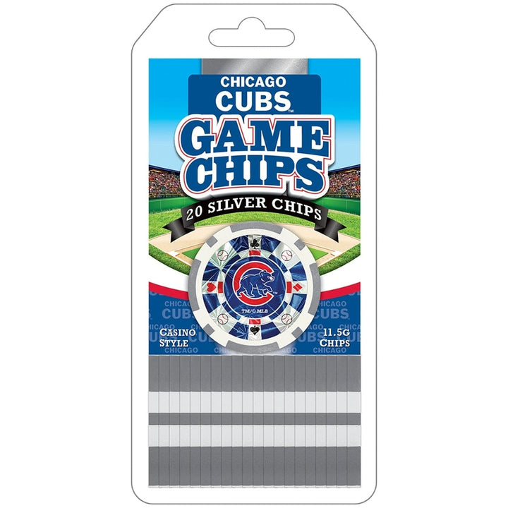 Chicago Cubs Poker Chips 20 Piece Collector Set Casino Style Metallic Color Image 1