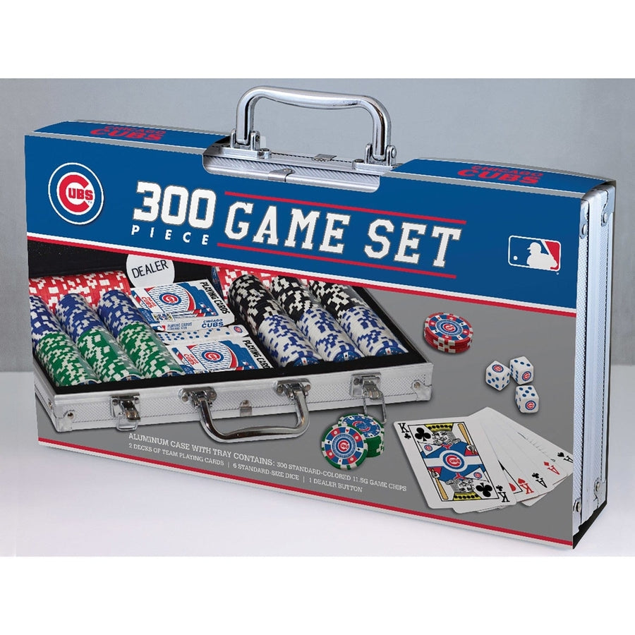 Chicago Cubs Poker Set 300 Piece Casino Style Poker Chips Aluminum Case Image 1