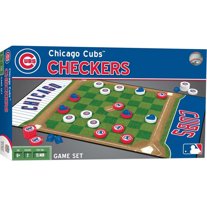 Chicago Cubs Checkers Board Game Officially Licensed 24 Pieces MLB Fun for Ages 6+ Image 1