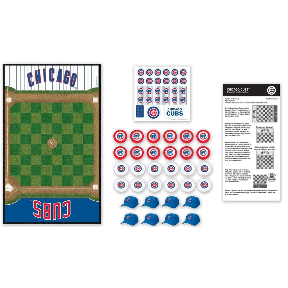 Chicago Cubs Checkers Board Game Officially Licensed 24 Pieces MLB Fun for Ages 6+ Image 2