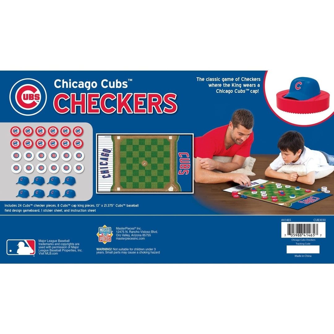 Chicago Cubs Checkers Board Game Officially Licensed 24 Pieces MLB Fun for Ages 6+ Image 3