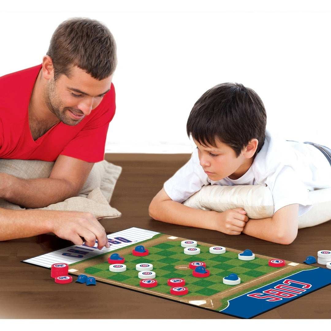 Chicago Cubs Checkers Board Game Officially Licensed 24 Pieces MLB Fun for Ages 6+ Image 4