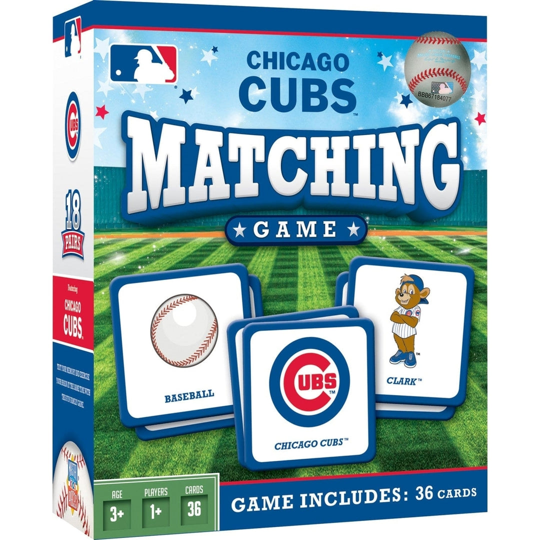 Chicago Cubs Matching Game Family Fun Card Game 18 Unique Pairs MLB Licensed Image 1