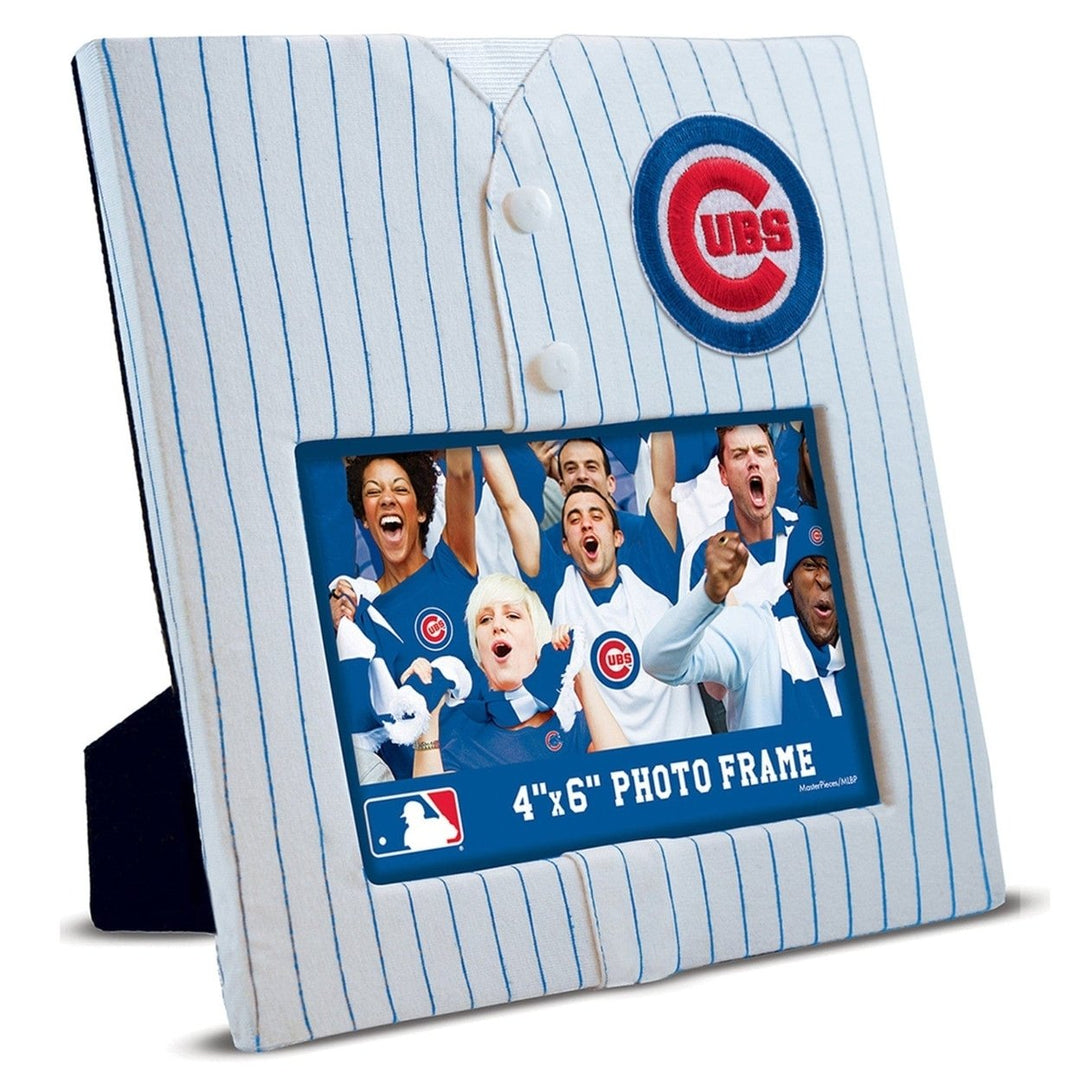 Chicago Cubs Uniform Frame Holds 4x6 Picture with Easel Wall Hanger MLB Decor Image 1