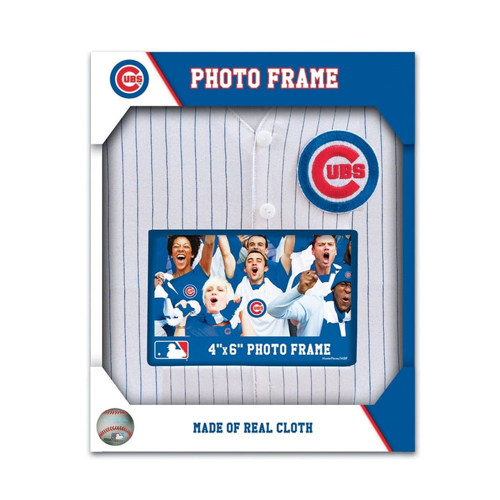 Chicago Cubs Uniform Frame Holds 4x6 Picture with Easel Wall Hanger MLB Decor Image 2