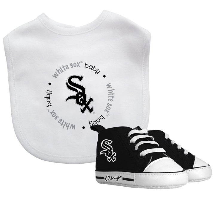 Chicago White Sox Baby Gift Set 2 Piece Bib and Pre-Walker Shoes Unisex Cotton Image 1