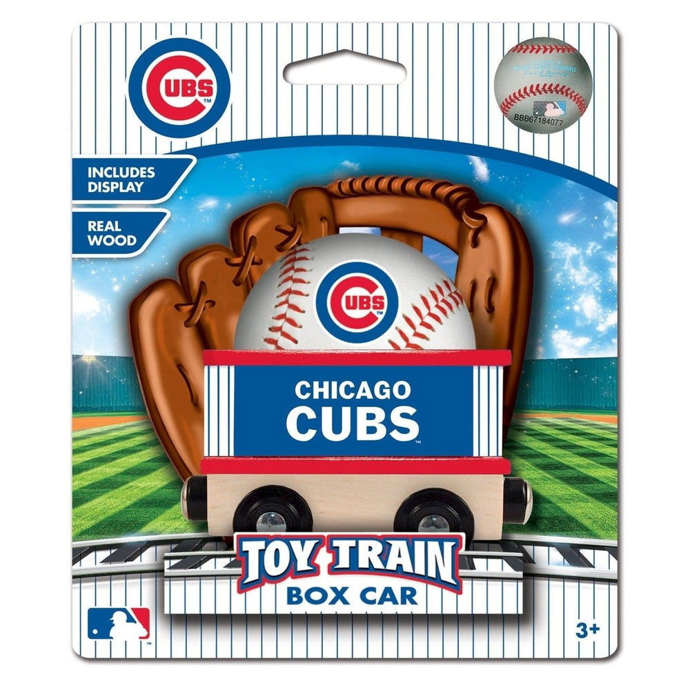 Chicago Cubs Toy Train Box Car Hand-Painted Wooden Kids Gift Compatible Tracks Image 2