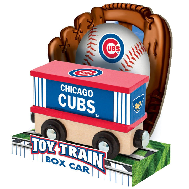 Chicago Cubs Toy Train Box Car Hand-Painted Wooden Kids Gift Compatible Tracks Image 3