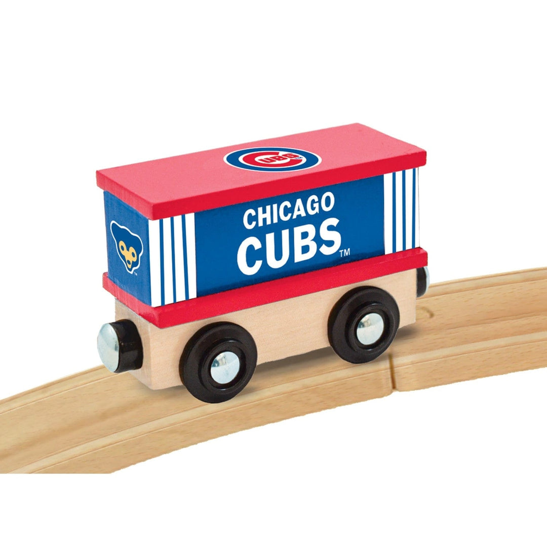 Chicago Cubs Toy Train Box Car Hand-Painted Wooden Kids Gift Compatible Tracks Image 4