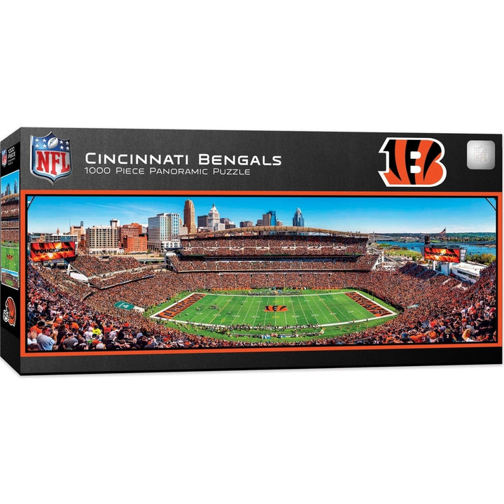 Cincinnati Bengals 1000 Piece Panoramic Jigsaw Puzzle NFL Football Decor Image 1