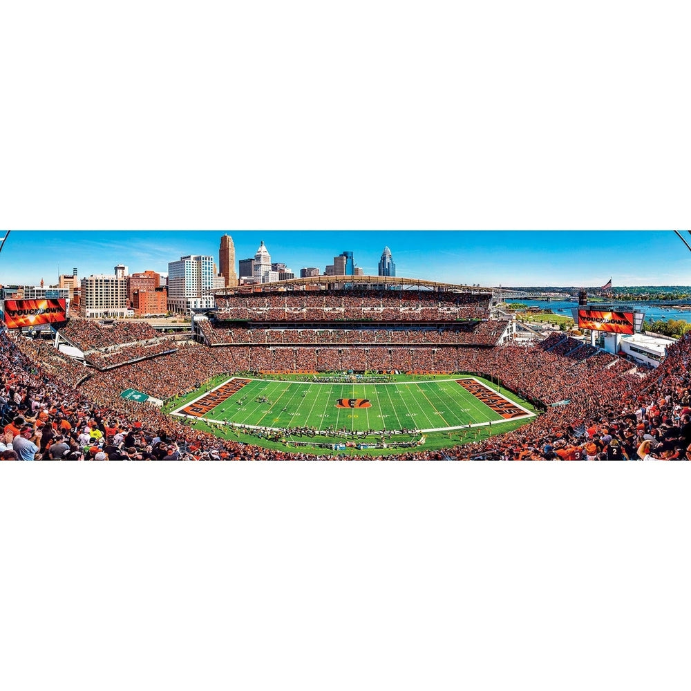 Cincinnati Bengals 1000 Piece Panoramic Jigsaw Puzzle NFL Football Decor Image 2