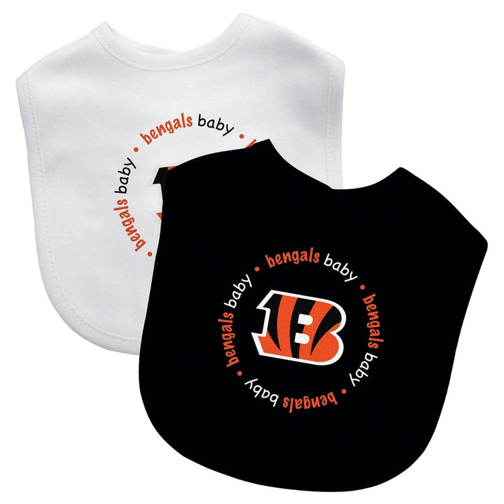 Cincinnati Bengals Baby Bibs 2-Pack Black White Cotton Infant Accessories Image 1