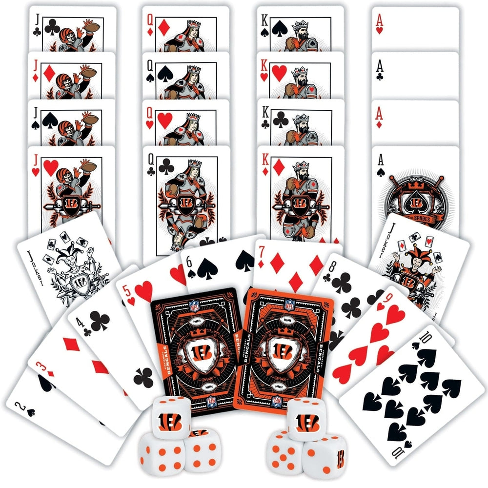 Cincinnati Bengals 2-Pack Playing Cards and Dice Set NFL Team Merchandise Image 2