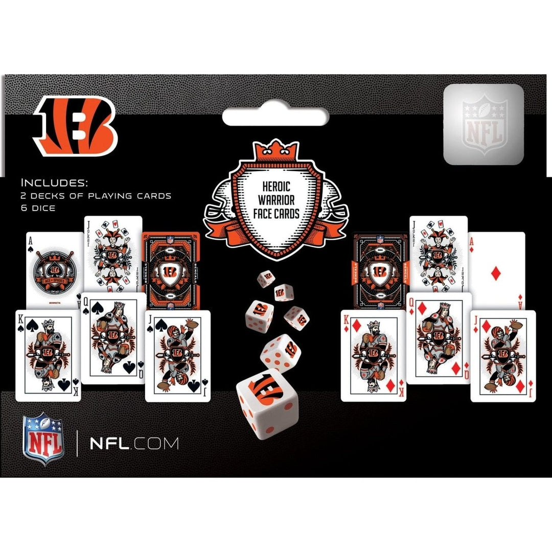 Cincinnati Bengals 2-Pack Playing Cards and Dice Set NFL Team Merchandise Image 3