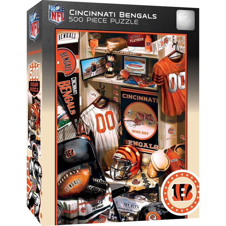 Cincinnati Bengals Locker Room 500 Piece Jigsaw Puzzle Eco-Friendly Material Image 1