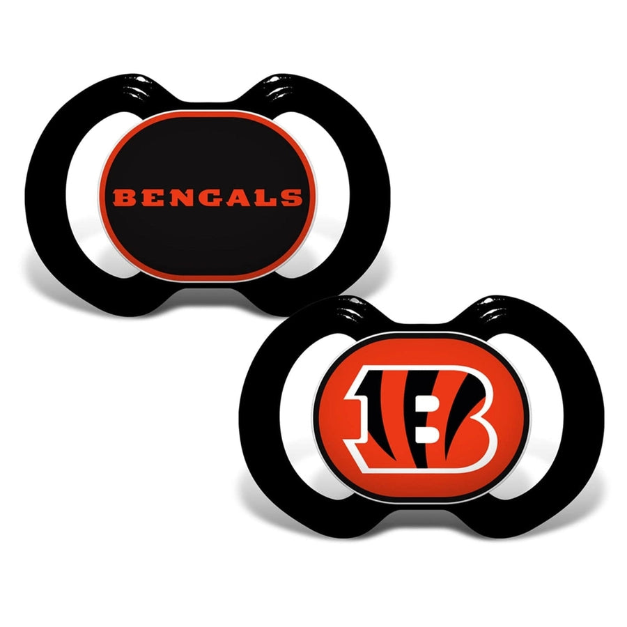 Cincinnati Bengals Pacifier 2-Pack NFL Baby Accessories BPA-Free Silicone Nipple Image 1