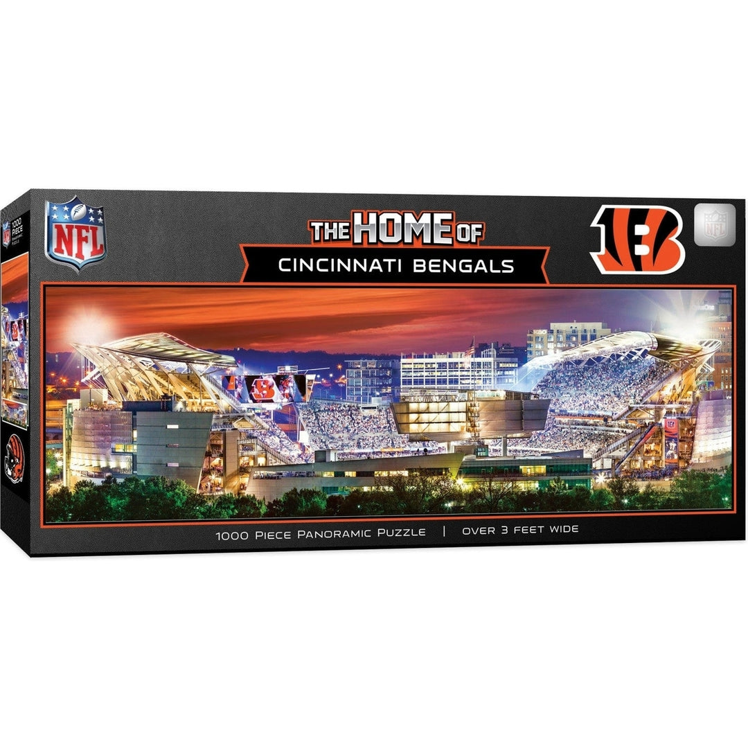 Cincinnati Bengals 1000 Piece Panoramic Jigsaw Puzzle 13"x39" Eco-Friendly Chipboard Image 1