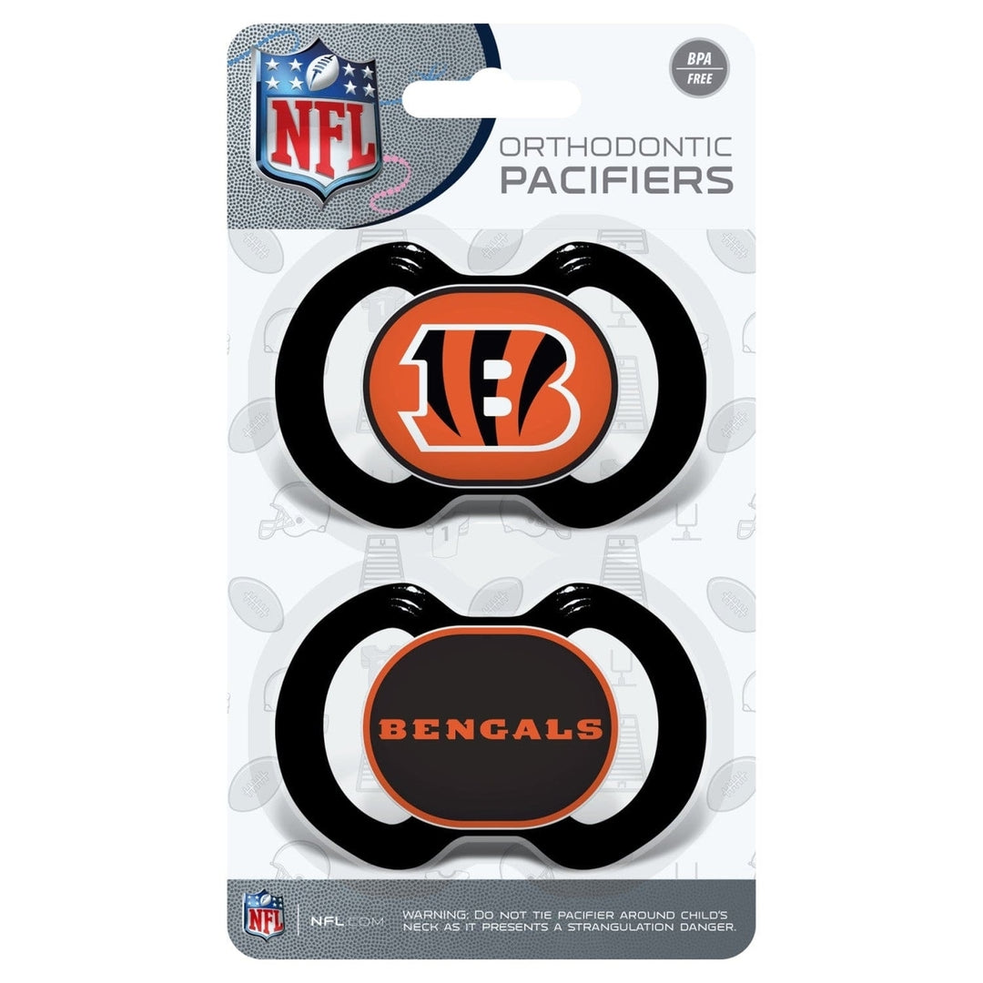 Cincinnati Bengals Pacifier 2-Pack NFL Baby Accessories BPA-Free Silicone Nipple Image 2