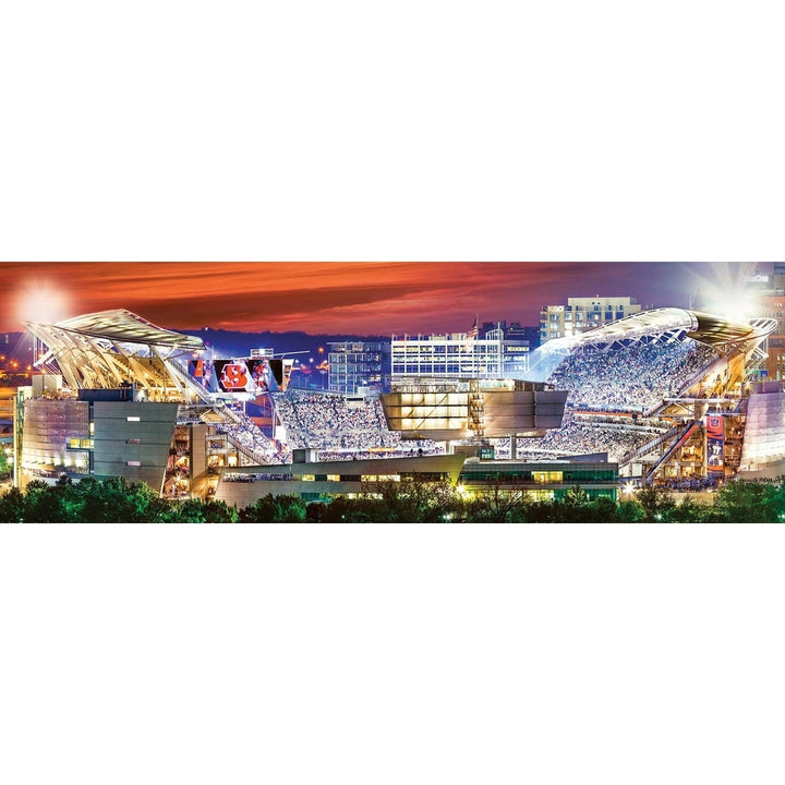 Cincinnati Bengals 1000 Piece Panoramic Jigsaw Puzzle 13"x39" Eco-Friendly Chipboard Image 2