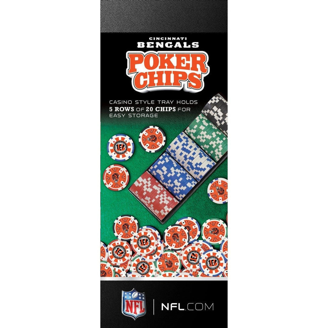 Cincinnati Bengals 100 Piece Casino Style Poker Chips NFL Team Colors Image 2