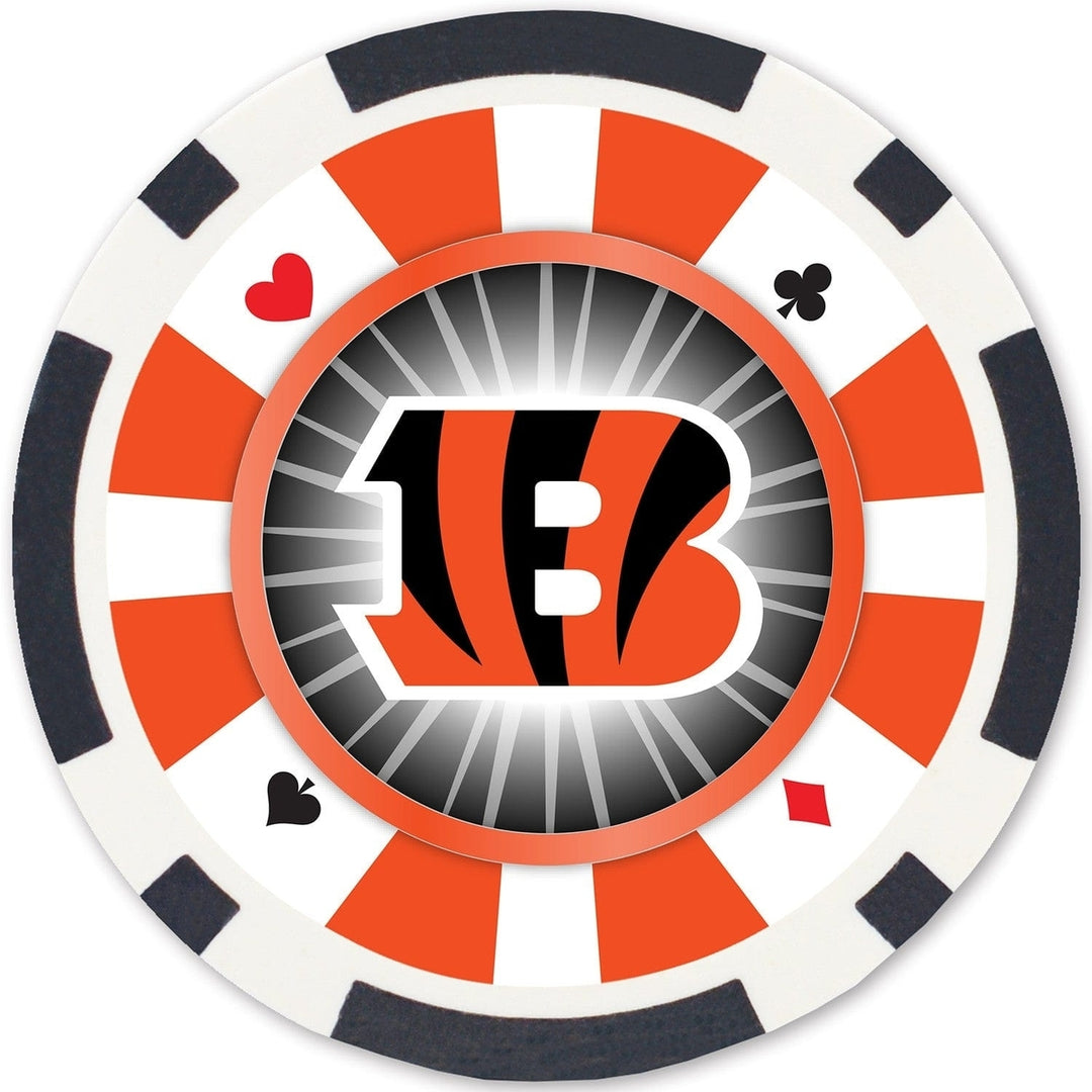 Cincinnati Bengals 100 Piece Casino Style Poker Chips NFL Team Colors Image 3