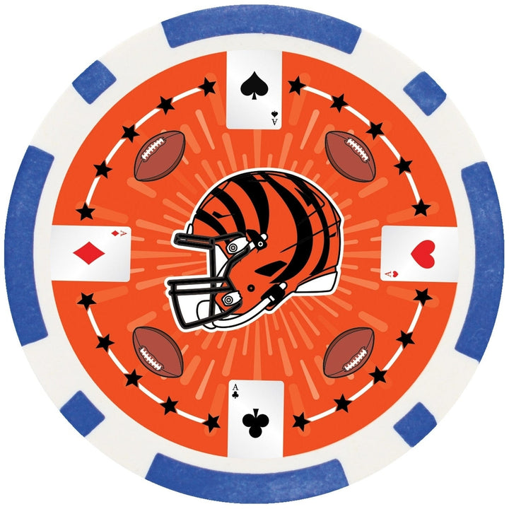 Cincinnati Bengals 100 Piece Casino Style Poker Chips NFL Team Colors Image 4