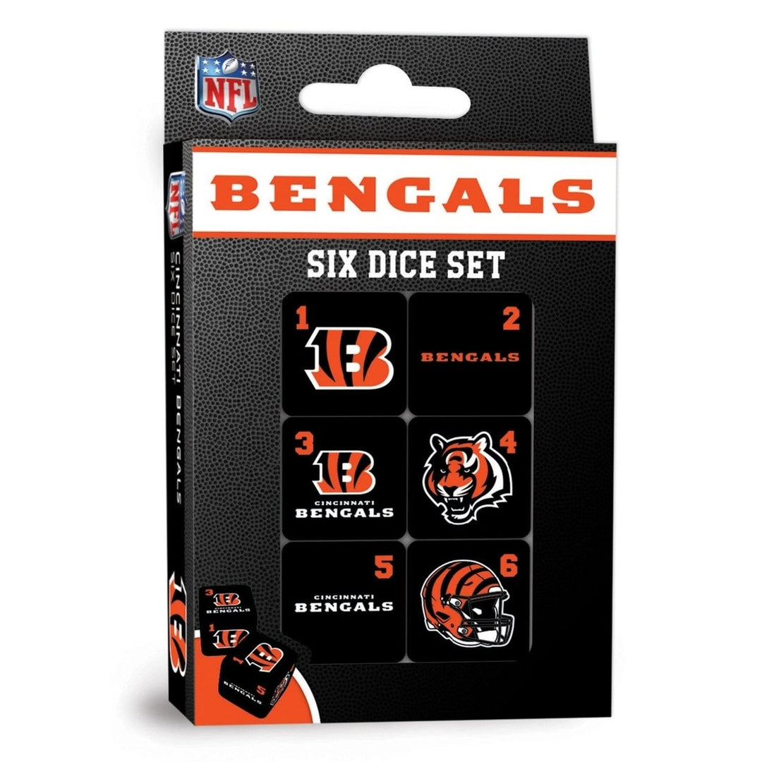 Cincinnati Bengals 19mm Dice Set Official NFL Gaming Dice 6-Piece Team Spirit Image 1