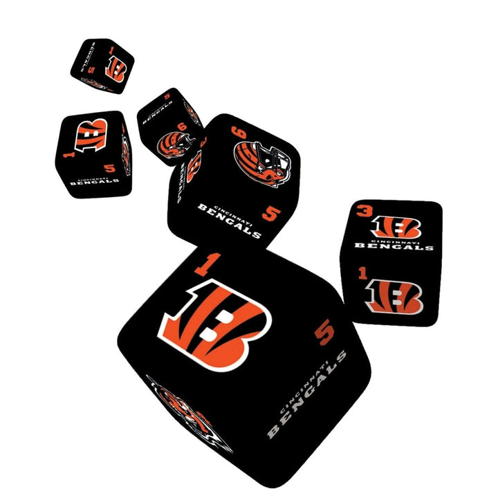 Cincinnati Bengals 19mm Dice Set Official NFL Gaming Dice 6-Piece Team Spirit Image 2