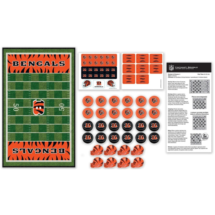 Cincinnati Bengals Checkers Board Game NFL Officially Licensed 24 Pieces Image 2