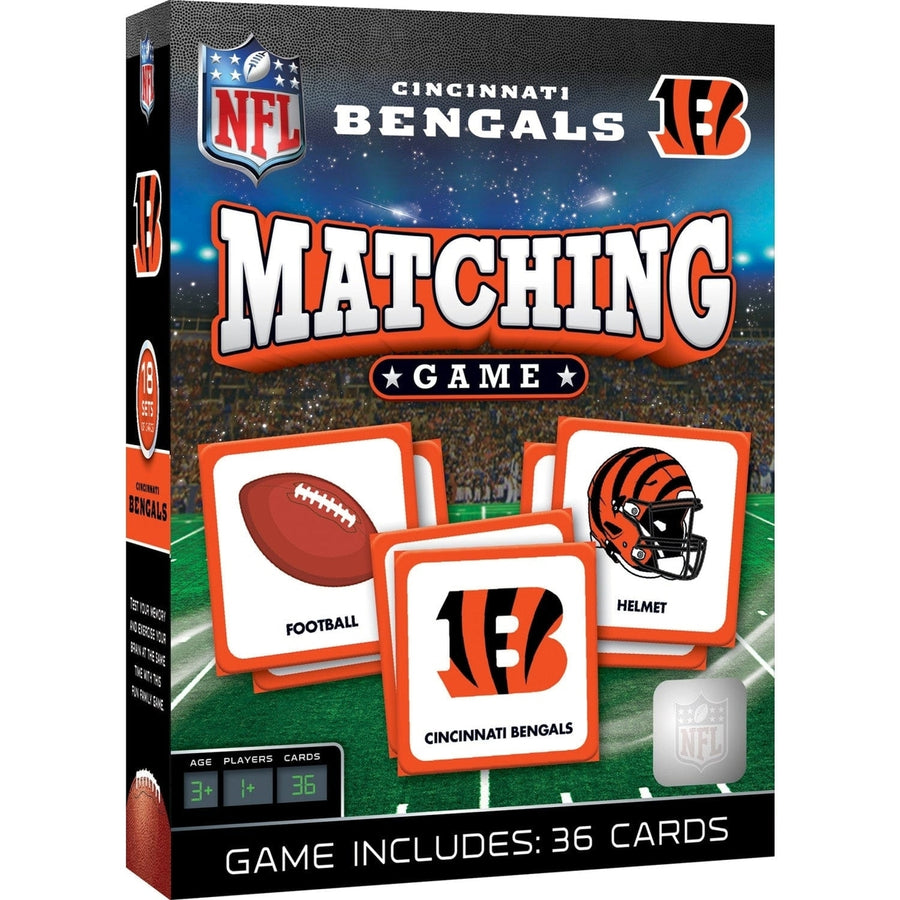 Cincinnati Bengals Matching Game NFL Family Fun Memory Card Game 18 Pairs Image 1