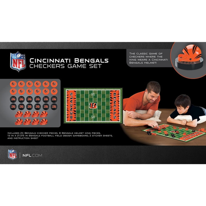 Cincinnati Bengals Checkers Board Game NFL Officially Licensed 24 Pieces Image 3