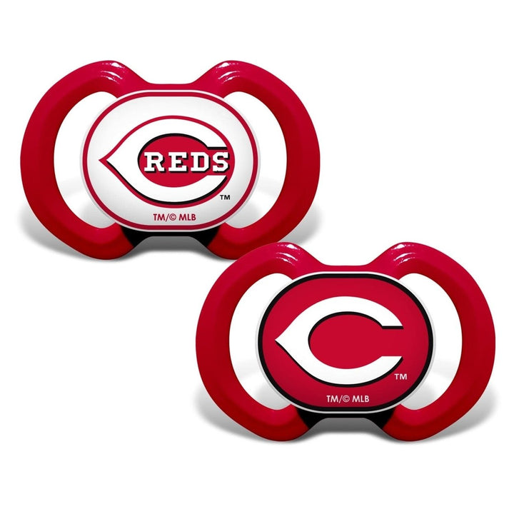 Cincinnati Reds Pacifier 2-Pack Orthodontic Silicone Infant Safe BPA-Free Image 1