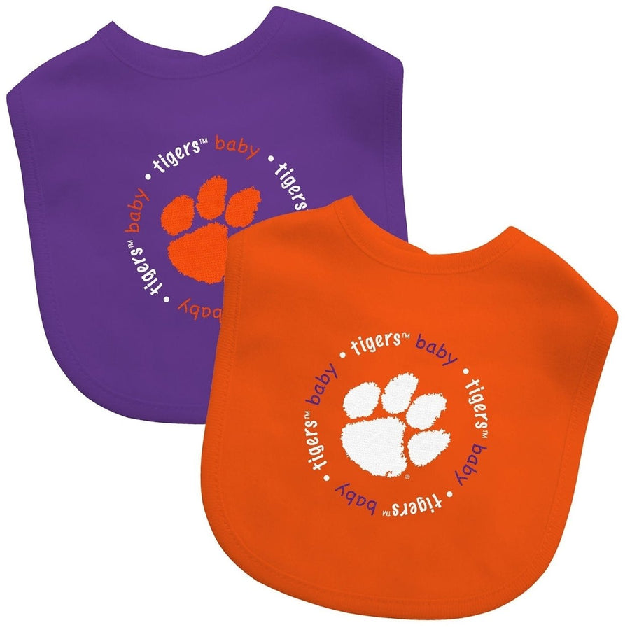 Clemson Tigers - Baby Bibs 2-Pack - Orange and Purple Image 1