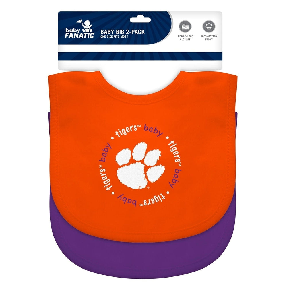 Clemson Tigers - Baby Bibs 2-Pack - Orange and Purple Image 2