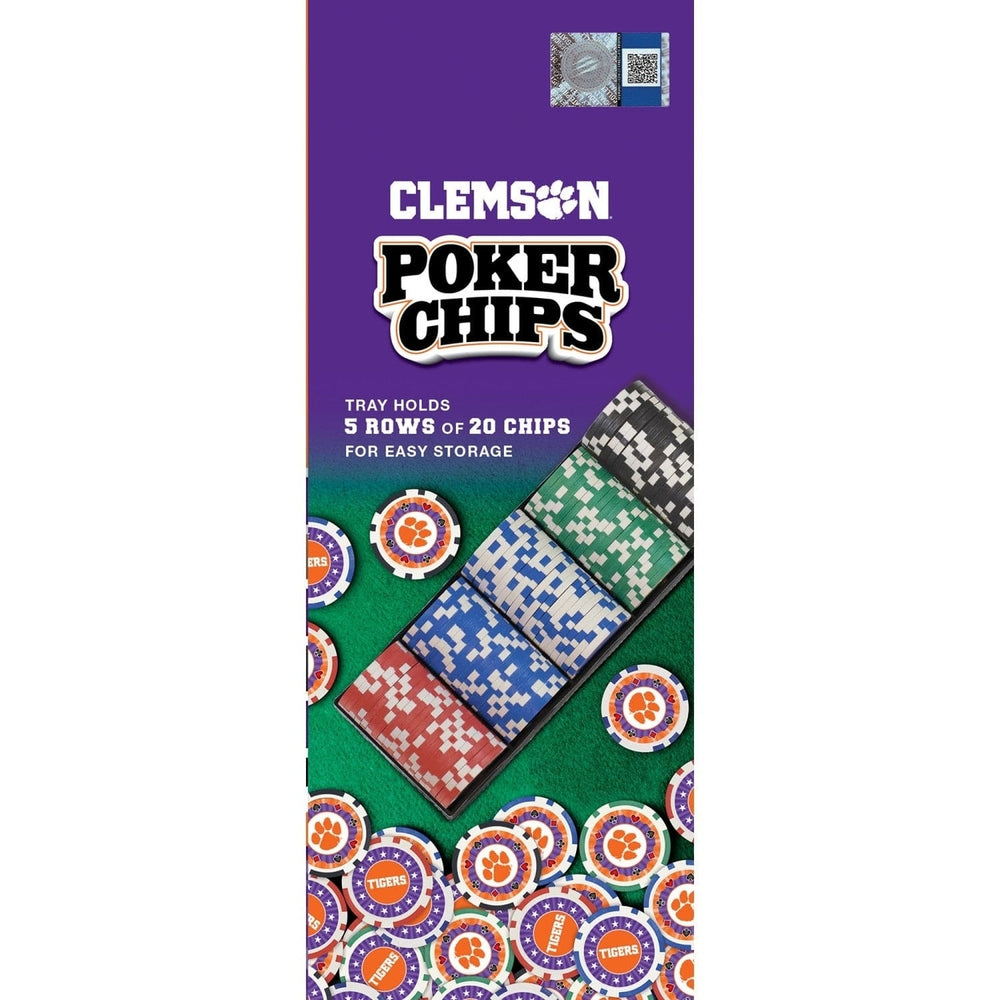 Clemson Tigers 100 Piece Poker Chips Image 2