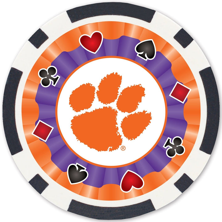 Clemson Tigers 100 Piece Poker Chips Image 3