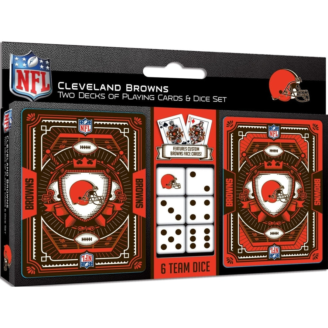 Cleveland Browns Playing Cards Dice Set NFL Team Logo Casino Style 2-Pack Image 1