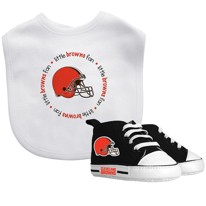 Cleveland Browns Baby Gift Set 2 Piece Bib and Pre-Walkers NFL Team Gear Image 1