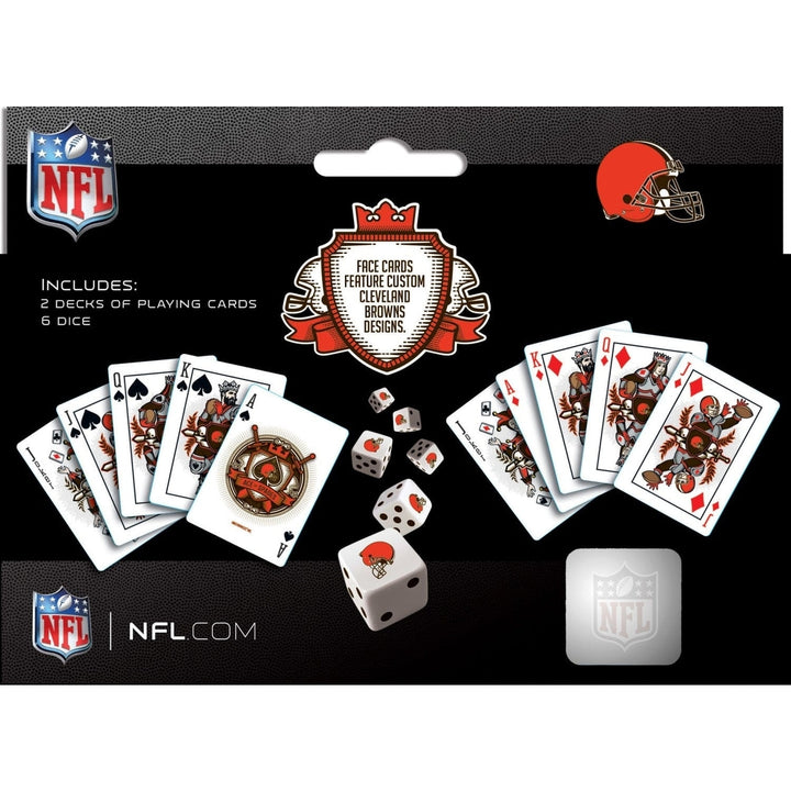 Cleveland Browns Playing Cards Dice Set NFL Team Logo Casino Style 2-Pack Image 3