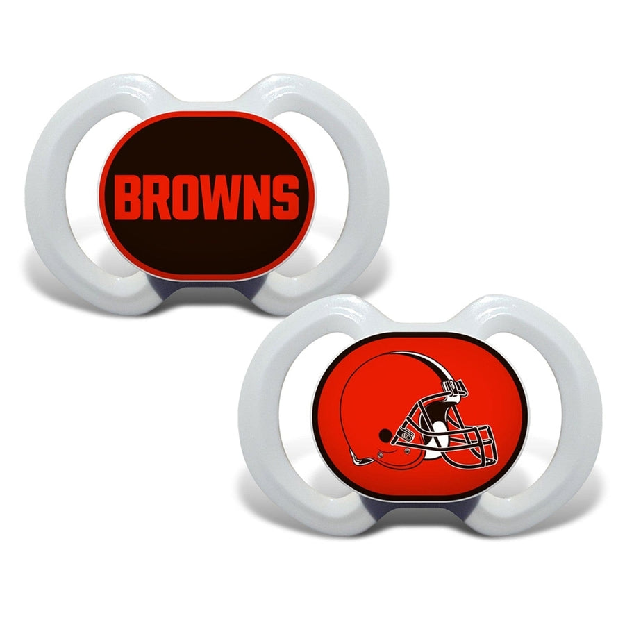 Cleveland Browns Pacifier 2-Pack NFL Infant Soothing Silicone BPA-Free Image 1