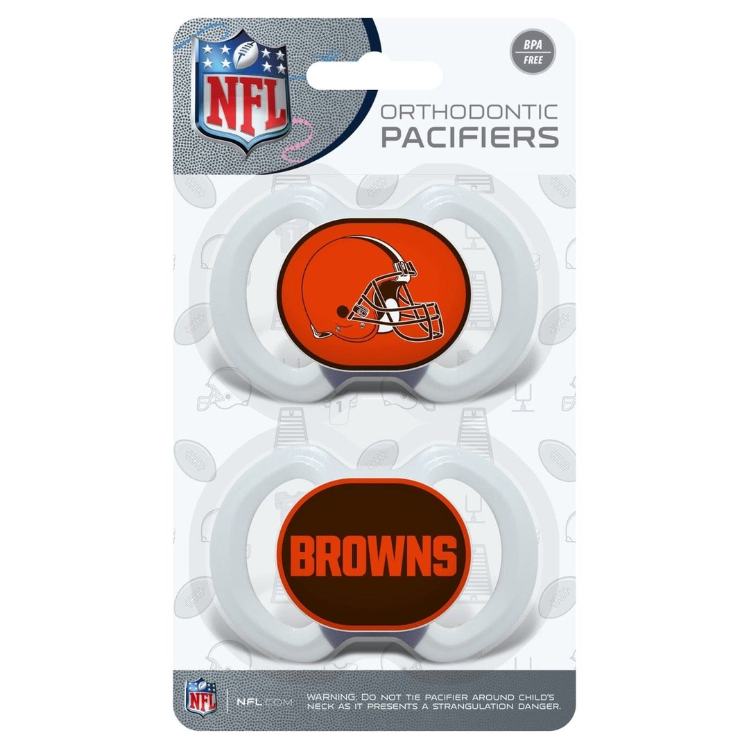 Cleveland Browns Pacifier 2-Pack NFL Infant Soothing Silicone BPA-Free Image 2