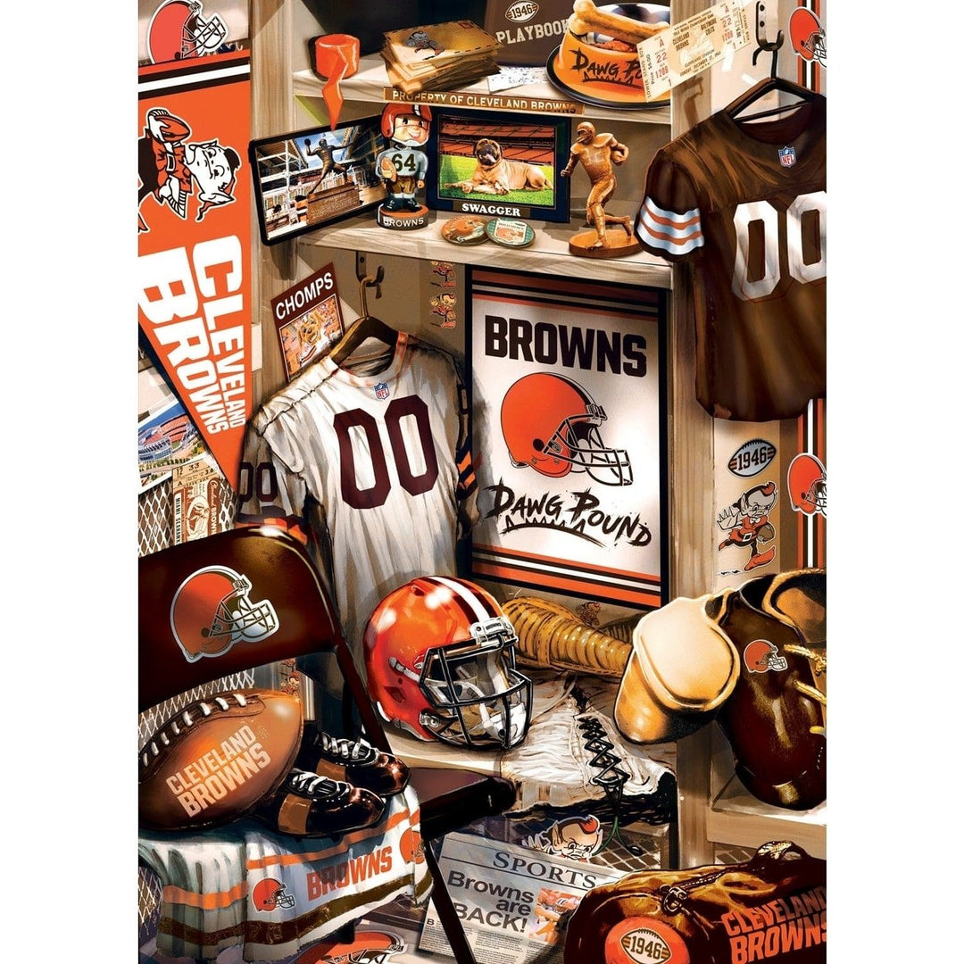 Cleveland Browns Locker Room 500 Piece Jigsaw Puzzle 100% Recycled Material Image 2