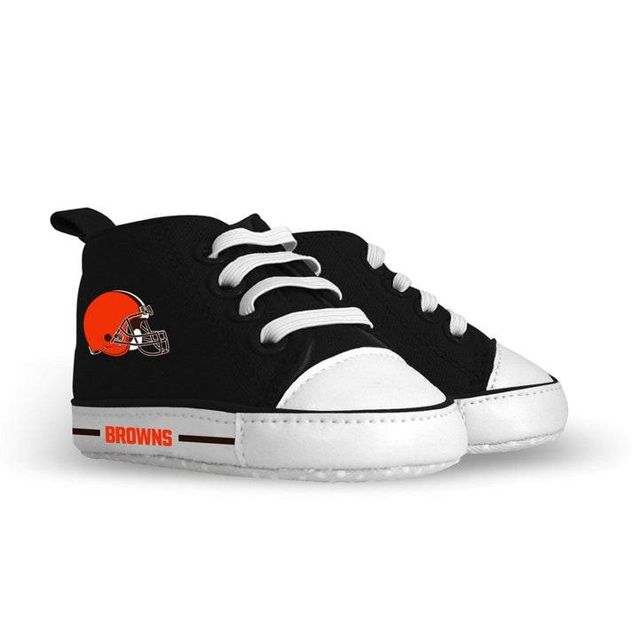 Cleveland Browns Baby High Top Pre-Walkers Infant Shoes Unisex Soft Fabric 0-12M Image 1