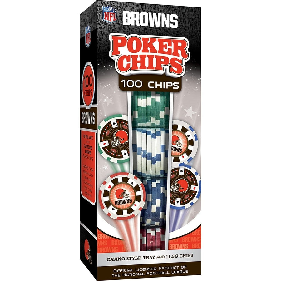 Cleveland Browns 100 Piece Casino Poker Chips Heavy 11.5g Officially Licensed Image 1