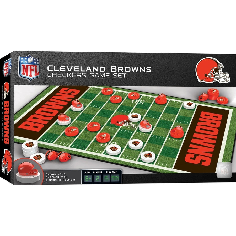 Cleveland Browns Checkers Board Game NFL Officially Licensed 24 Pieces Image 1