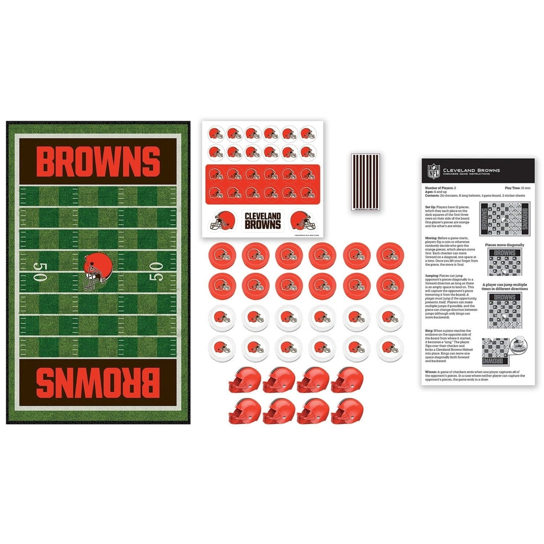 Cleveland Browns Checkers Board Game NFL Officially Licensed 24 Pieces Image 2